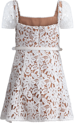 Floral Lace Mini Dress - White
