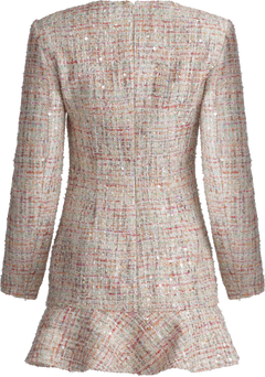 Pastel Boucle V-Neck Mini Dress - Multi