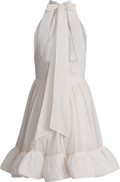 Fern Halterneck Ruffled Mini Dress - White