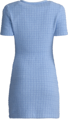 Jewel Button Knit Mini Dress - Blue