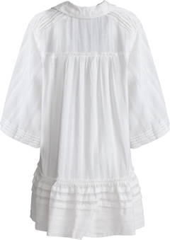 Ester Embroidered Cotton Mini Dress - White