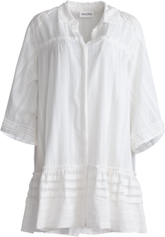 Ester Embroidered Cotton Mini Dress - White