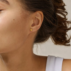 Organic Clover Mini Studs - Gold