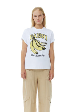 Basic Jersey Banana Relaxed T-Shirt - Bright White