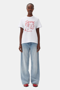 Basic Jersey Bunnies Relaxed T-Shirt - Bright White