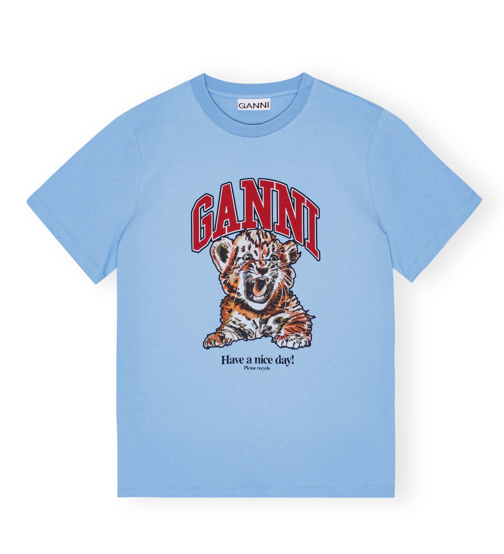 Basic Jersey Tiger Relaxed T-Shirt - Blissful Blue