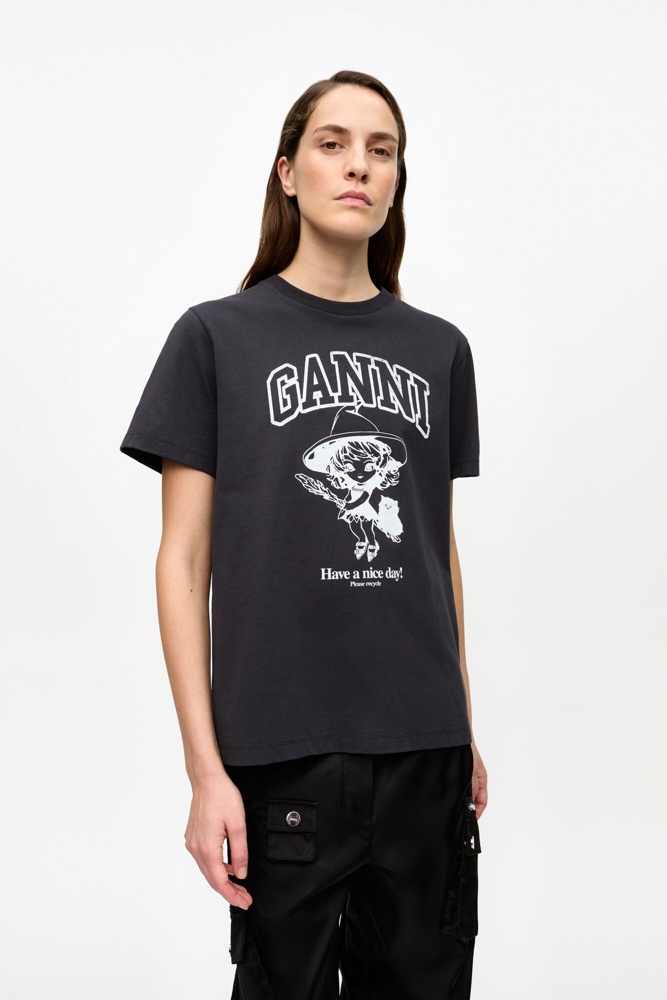 Basic Cotton Witch Relaxed T-Shirt - Phantom