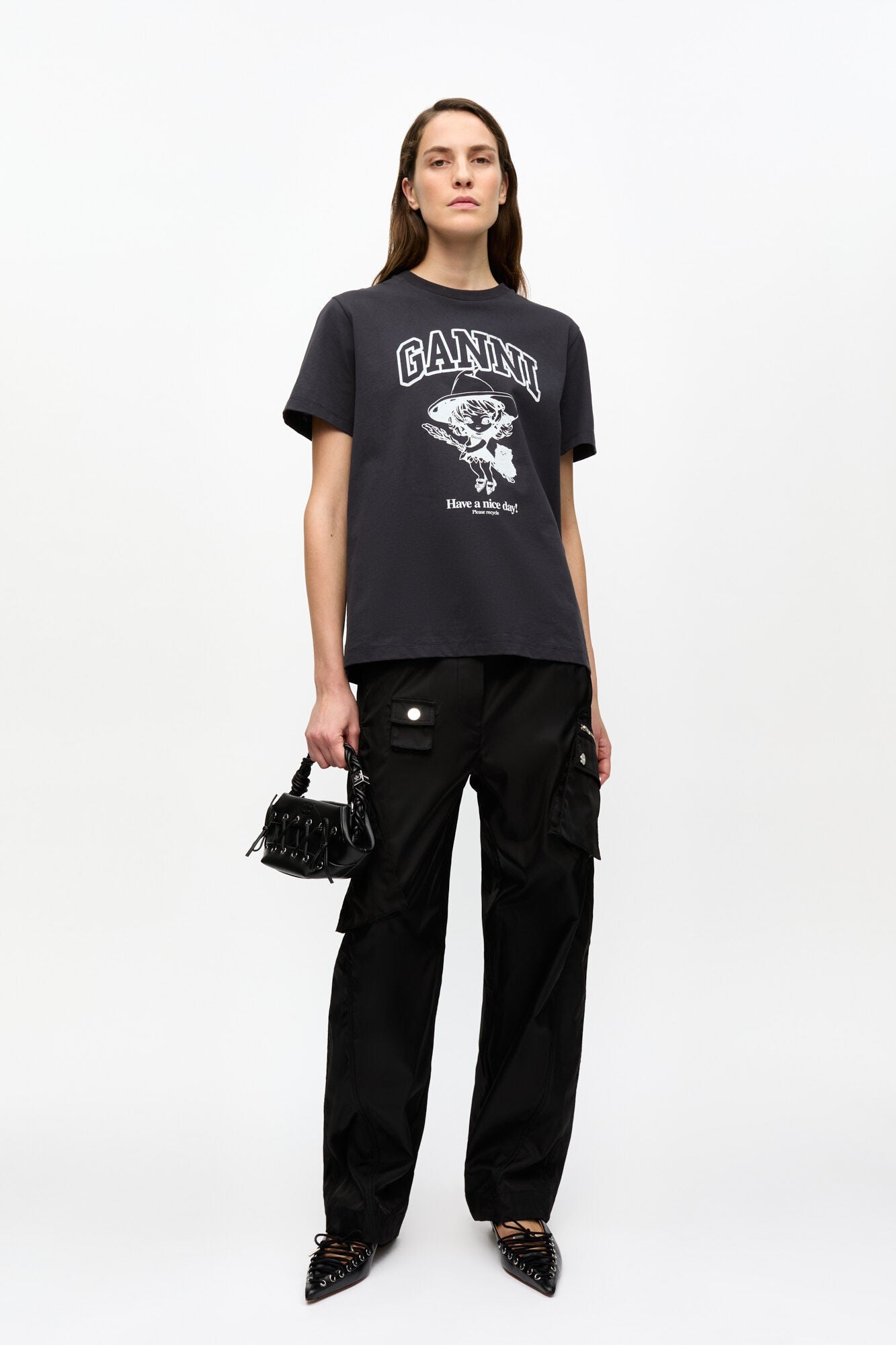 Basic Cotton Witch Relaxed T-Shirt - Phantom