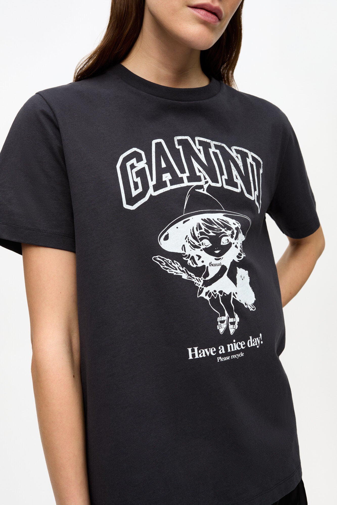 Basic Cotton Witch Relaxed T-Shirt - Phantom