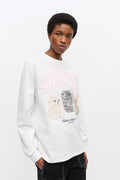 Re-Cut Heavy Jersey Animals Long Sleeve - Bright White