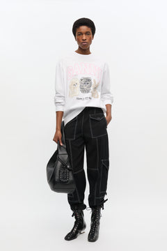 Re-Cut Heavy Jersey Animals Long Sleeve - Bright White