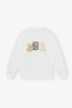 Re-Cut Heavy Jersey Animals Long Sleeve - Bright White