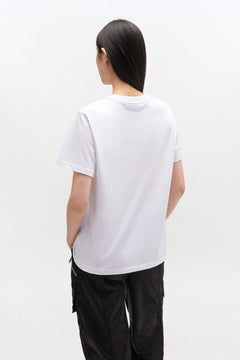 Basic Cotton Jersey Neon Kitty T-Shirt - Bright White