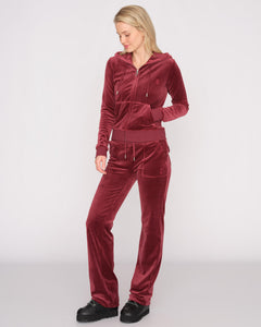 Del Ray Classic Velour Pant Pocket - Tawny Port