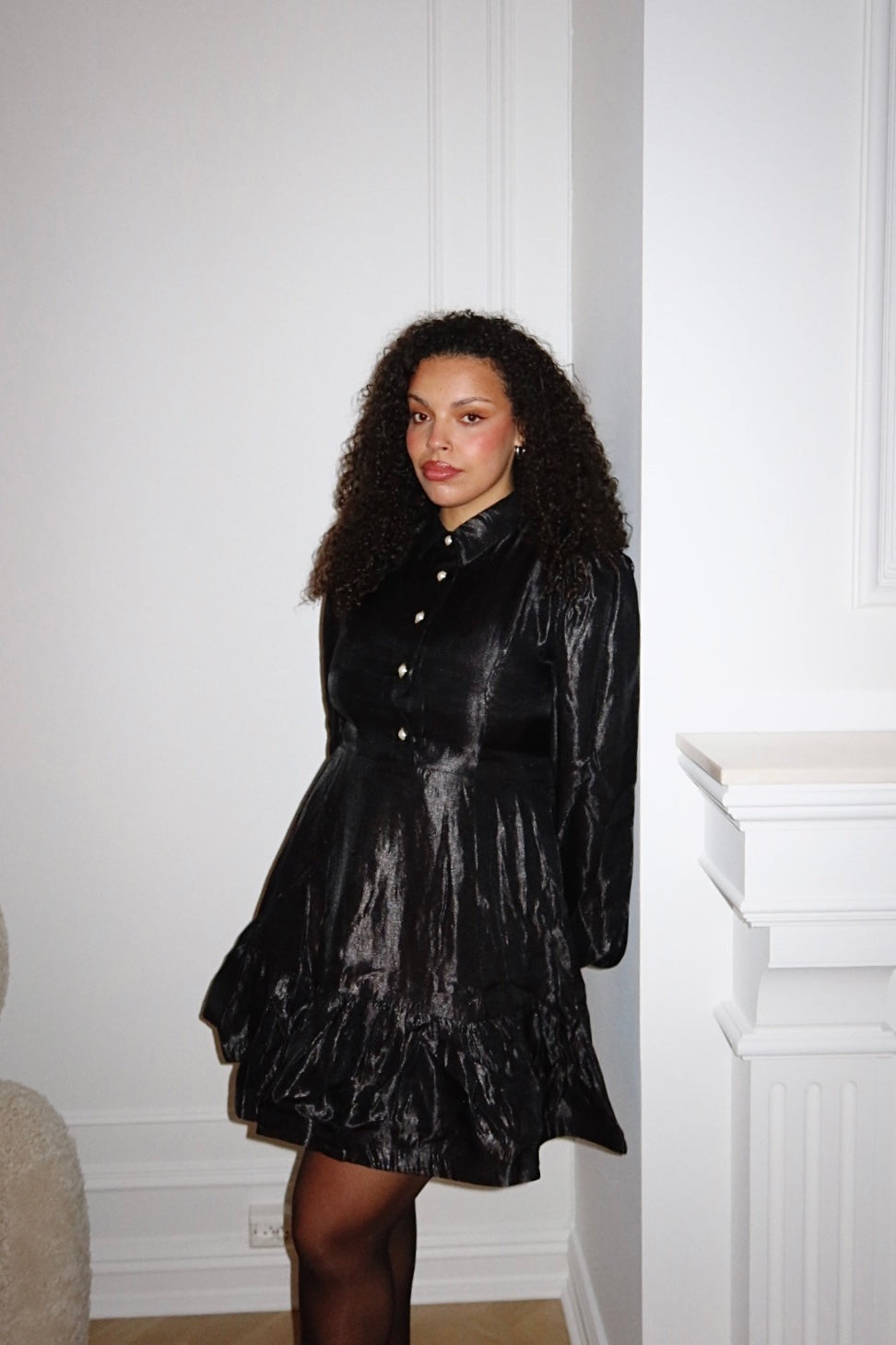 Mandy Organza Mini Dress - Black