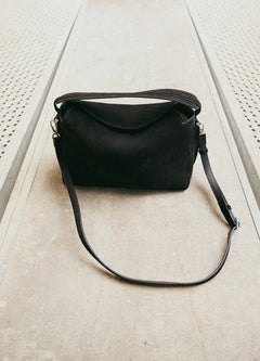 Helia Handbag - Suede Black