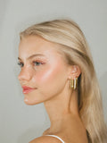 Diamond Edge Hoops - Gold