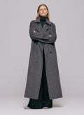 Thale Wool Trenchcoat  - Grey Melange