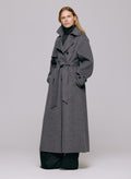 Thale Wool Trenchcoat  - Grey Melange