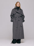 Thale Wool Trenchcoat  - Grey Melange
