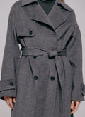 Thale Wool Trenchcoat  - Grey Melange