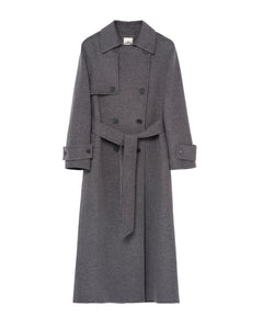 Thale Wool Trenchcoat  - Grey Melange
