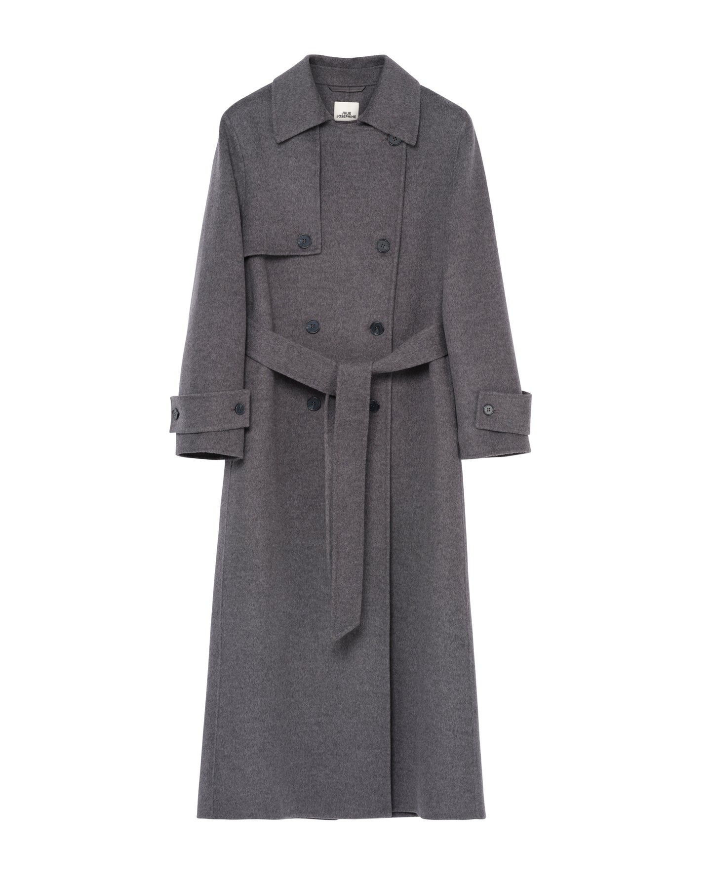 Thale Wool Trenchcoat  - Grey Melange
