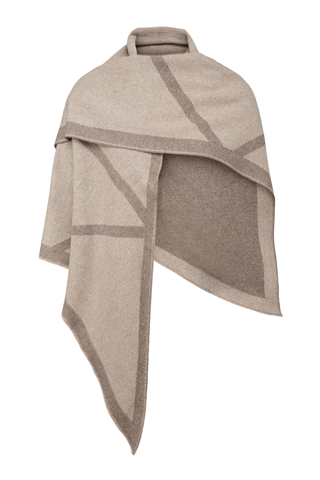 Triangle Scarf - Beige / Brown