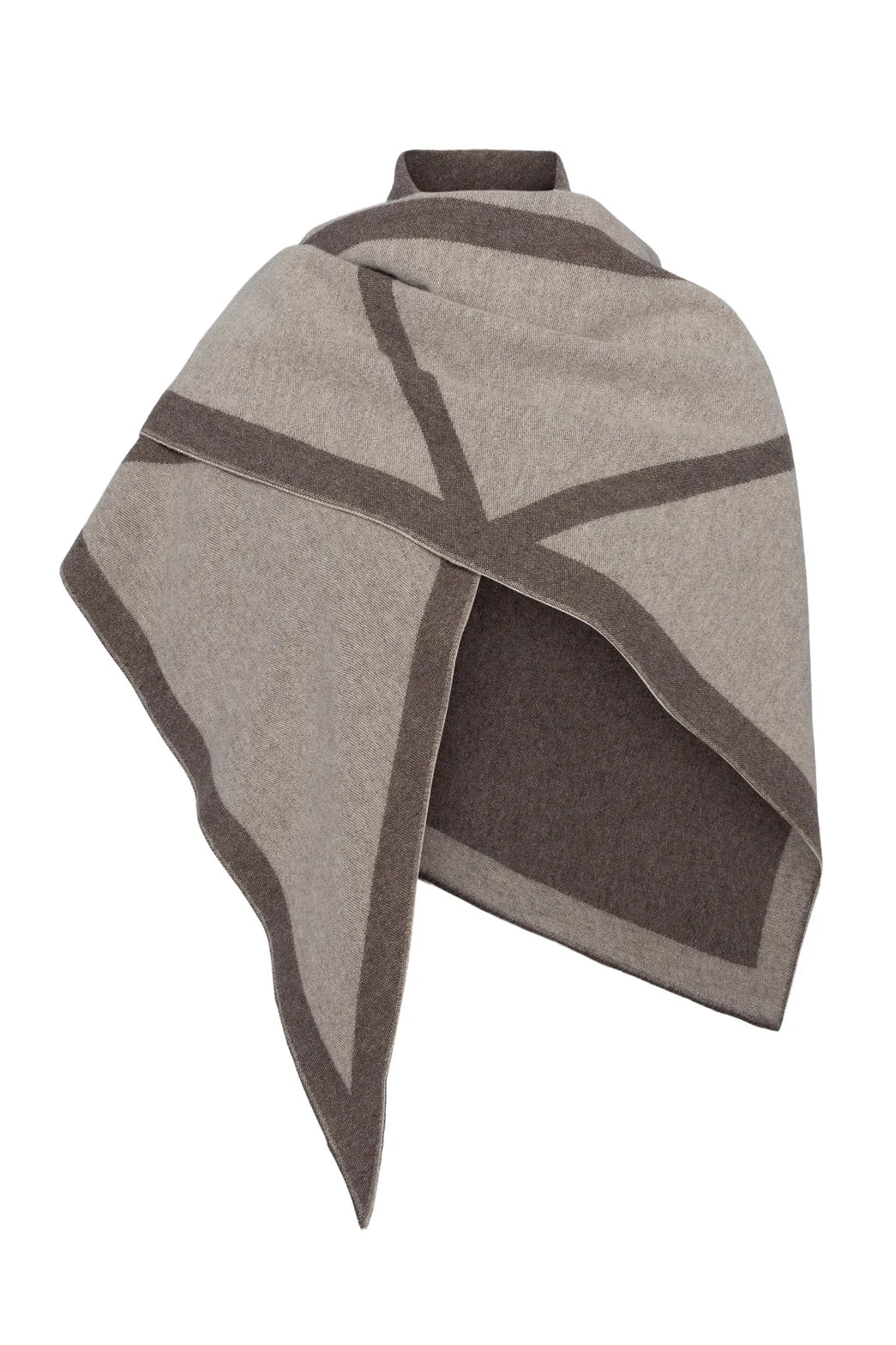 Triangle Scarf Merino - Beige / Light Beige