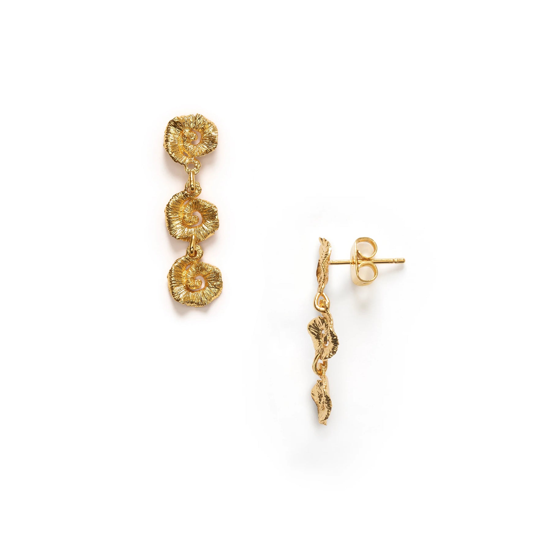 Triple Sun Earrings - Gold