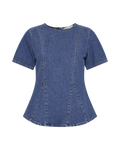 Turig Alena Ss Top - Mid Blue Wash