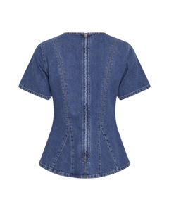 Turig Alena Ss Top - Mid Blue Wash