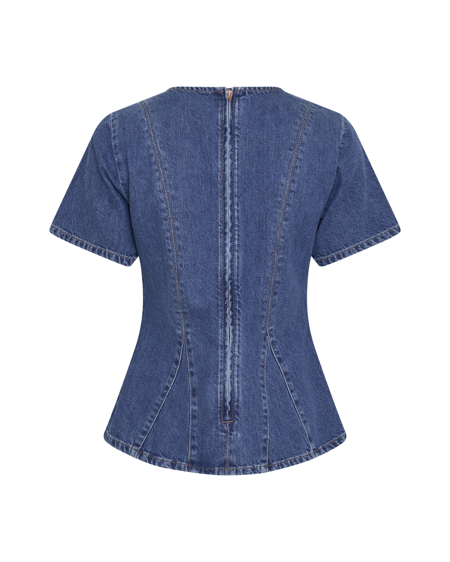 Turig Alena Ss Top - Mid Blue Wash