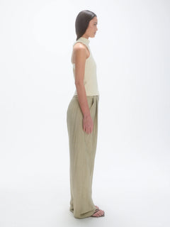 Twisted Back Rib Top - Cream