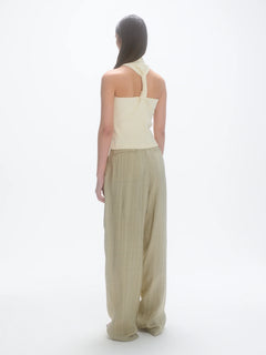 Twisted Back Rib Top - Cream