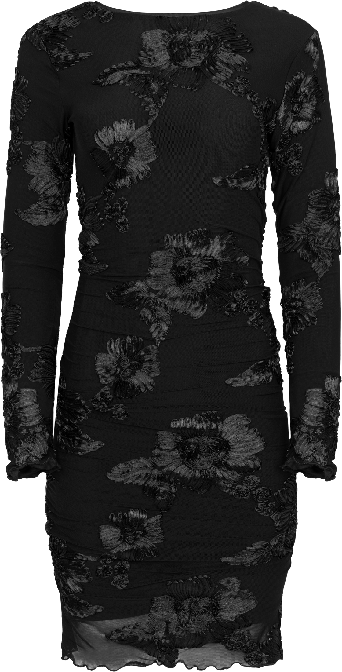 Majaic Mesh Dress - Black Flower