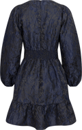 Svanhild Brocade Floral Dress - Dark Navy