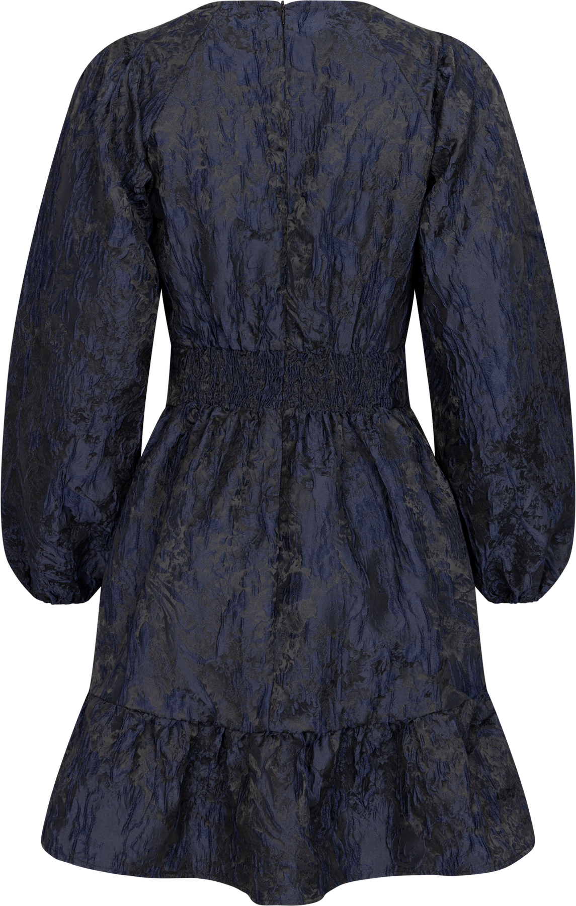 Svanhild Brocade Floral Dress - Dark Navy