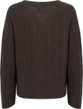 Cathrine Cashmere Cable Knit Sweater - Dark Brown