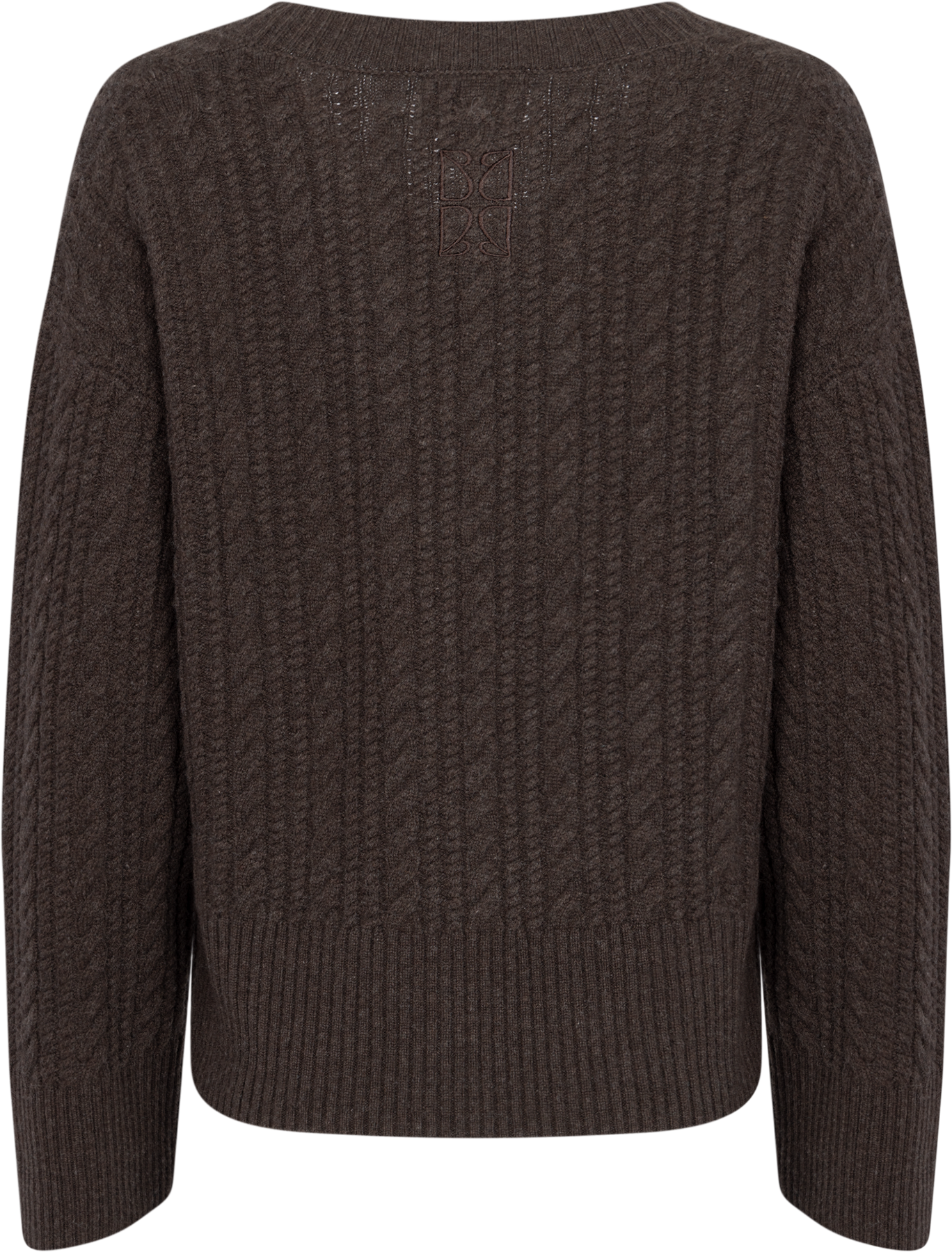 Cathrine Cashmere Cable Knit Sweater - Dark Brown