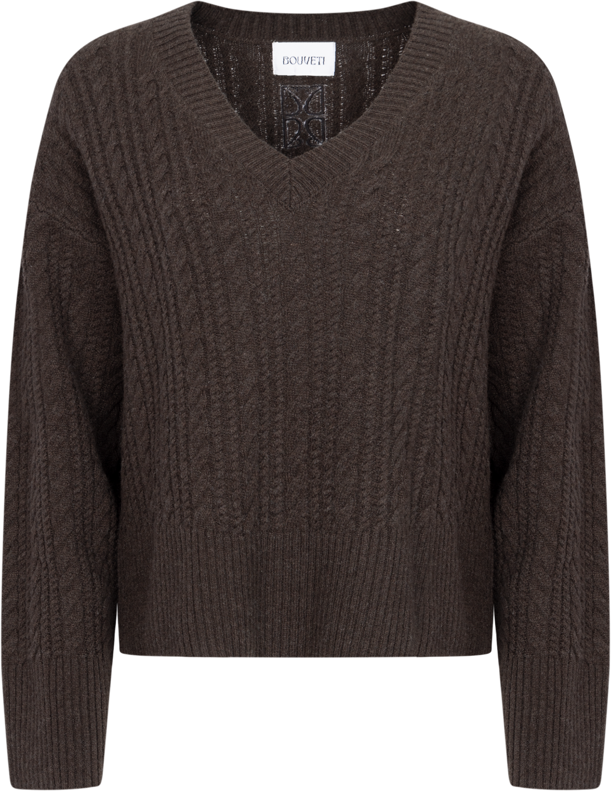 Cathrine Cashmere Cable Knit Sweater - Dark Brown