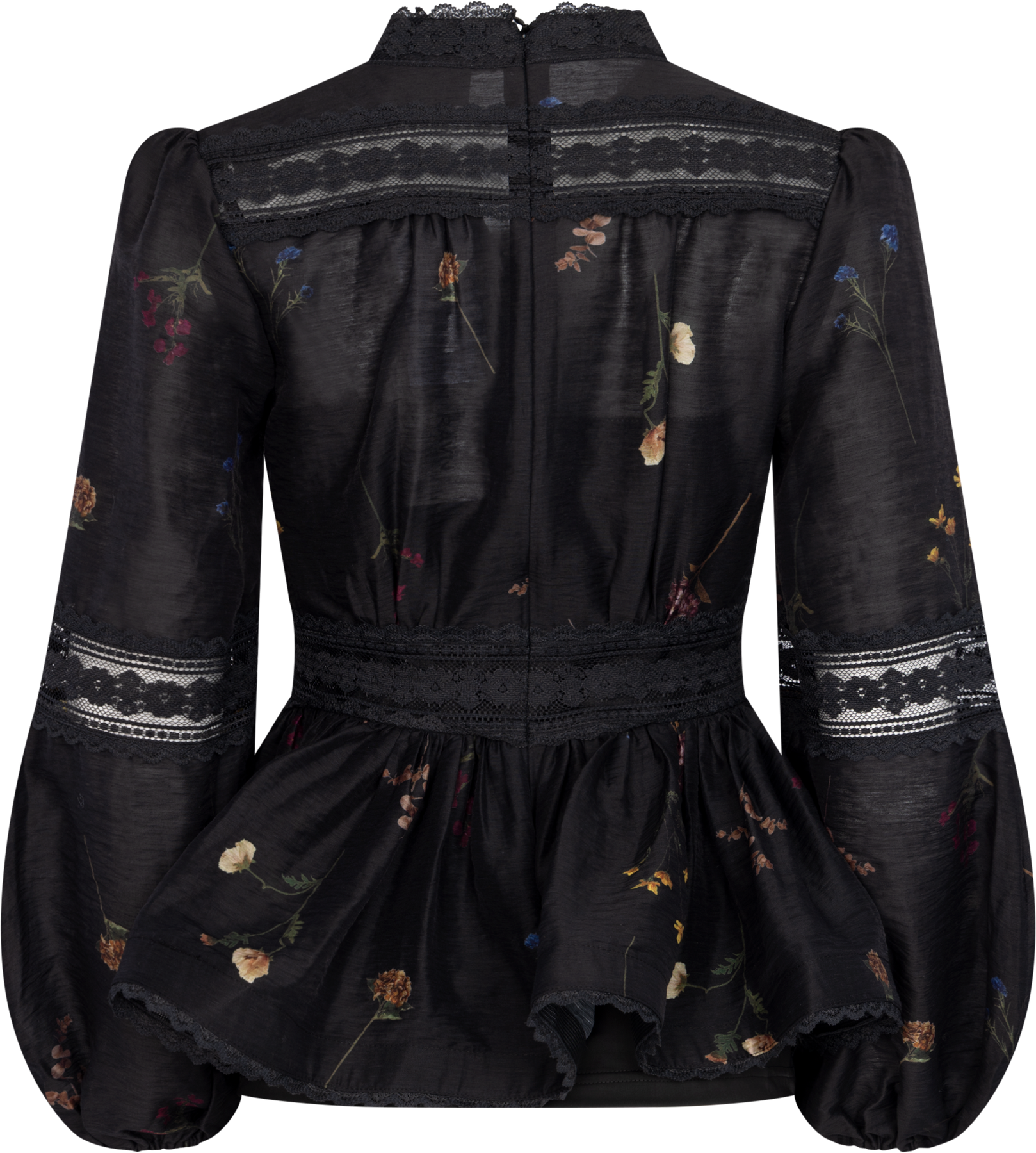 Aliah Garden Blouse - Black Garden Art