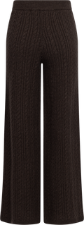 Cathy Cashmere Cable Knit Pant - Dark Brown