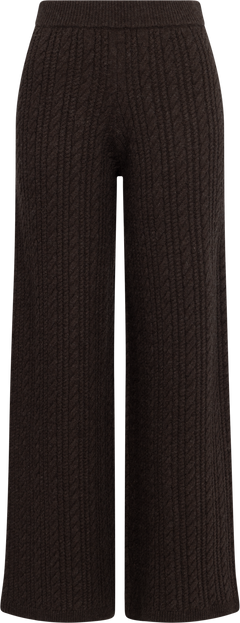 Cathy Cashmere Cable Knit Pant - Dark Brown