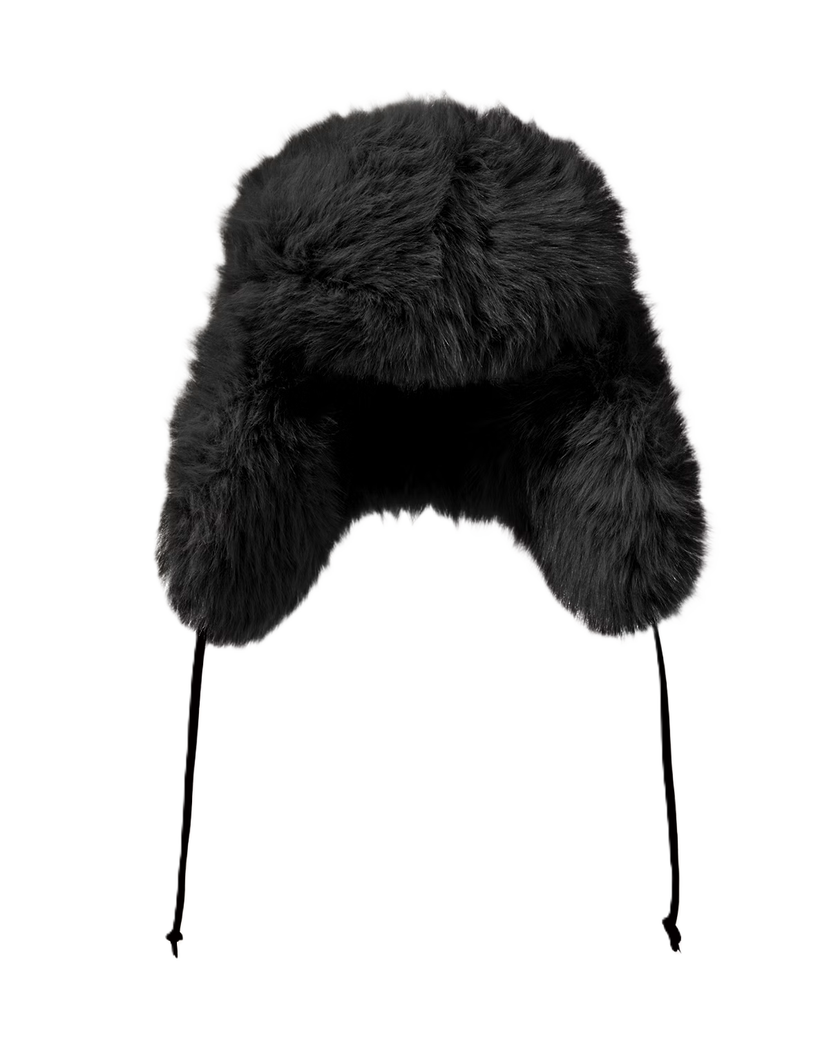 Faux Fur Trapper Hat - Black