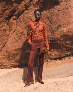 Quartier Mid-Rise Pants - Bordeaux