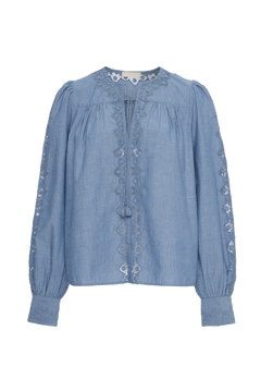 Kady Long Sleeve Blouse - Chambray