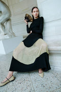Roanne Dress W/ Lurex - Gold Noir
