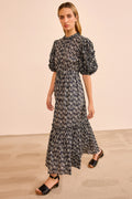 Channary Puff Sleeve Dress - Graphite