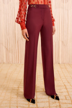 Quartier Mid-Rise Pants - Bordeaux